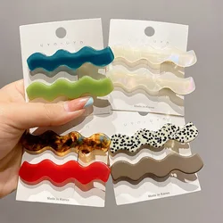 Exquisite Geometric Wave Hair Clip Pin Set Korean Acetate Barrettes For Women Headwear Fashion Hairgrip Hair Accessories Jewelry