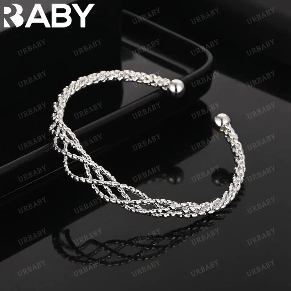 URBABY 925 فضة تصميم الإسورة للنساء الرجال هدية للذكرى السنوية شعبية البرية الأزياء والمجوهرات الرومانسية