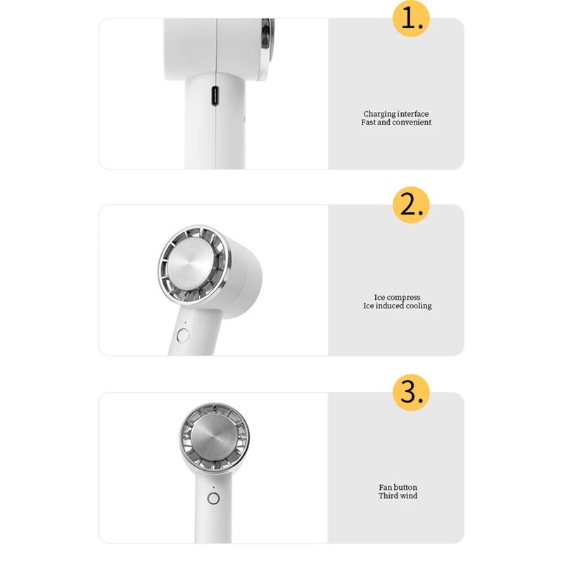 氷でコーティングされたポータブル半導体冷却ファン,USB充電,強風,ポータブル,デスクトップ,屋外,耐久性,青