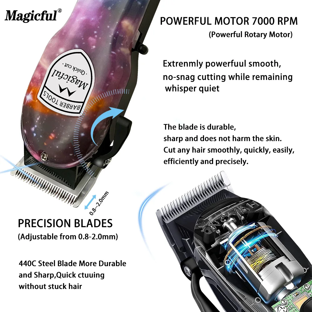 MAGICFUL Clipper Hair Cutting Machine Electric Hair Clipper Professional Hair Trimmer Cordless Trimmer for Men Digital Display