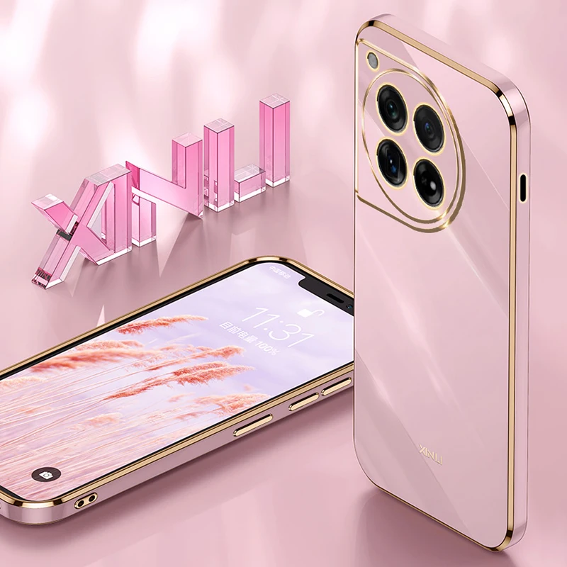 Plating Phone Case for OnePlus 12 12R 5G Funda Soft Luxury Silicone Camera Protection Lightweight Back Cover Housing Accessories