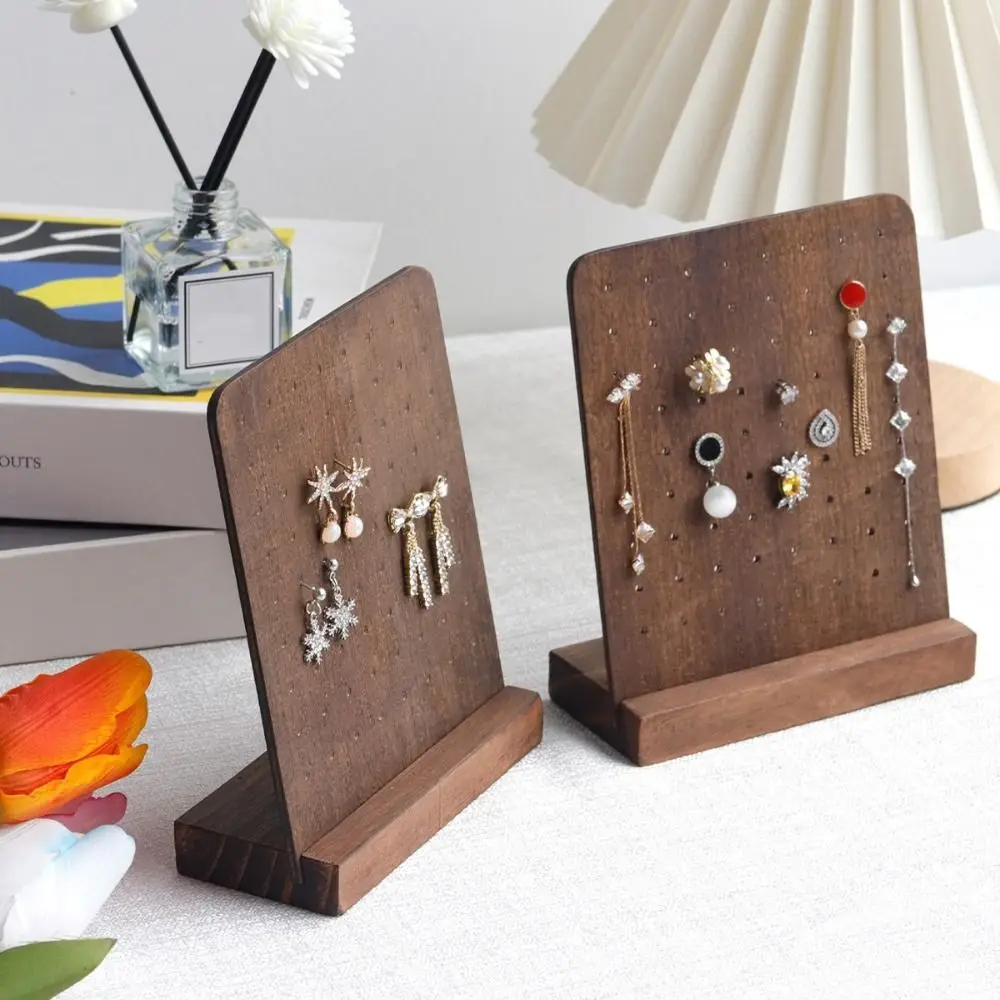 

72 Holes Earring Holder Earring Organizer Earring Hanger Wood Earring Stands Ear Stud Dangle Wooden Earrings Display Stand