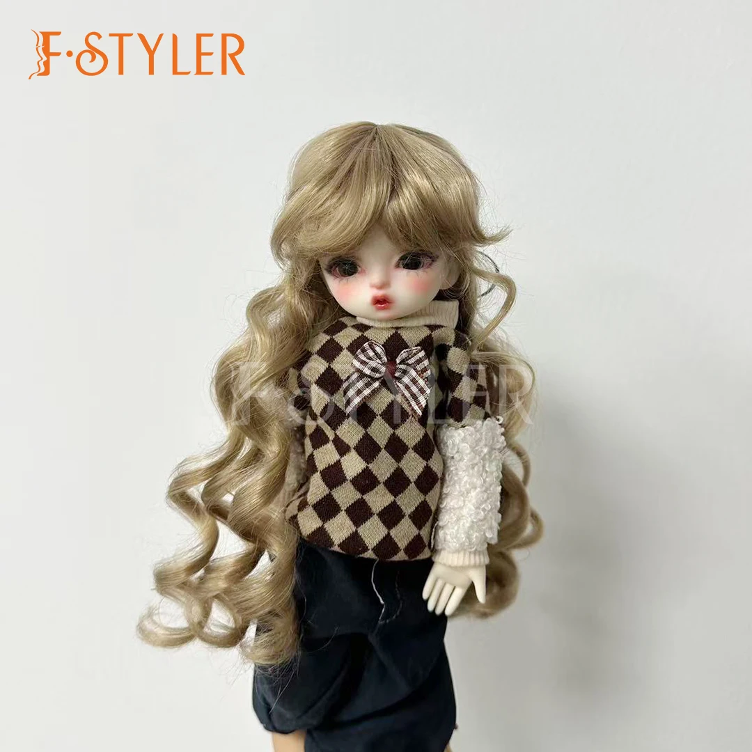 

FStyler Синтетический мохеровый парик куклы с челкой для BJD SD Длинные вьющиеся пушистые волосы 1/3 1/4 1/6 Куклы Парики Игрушки Аксессуары для одевания