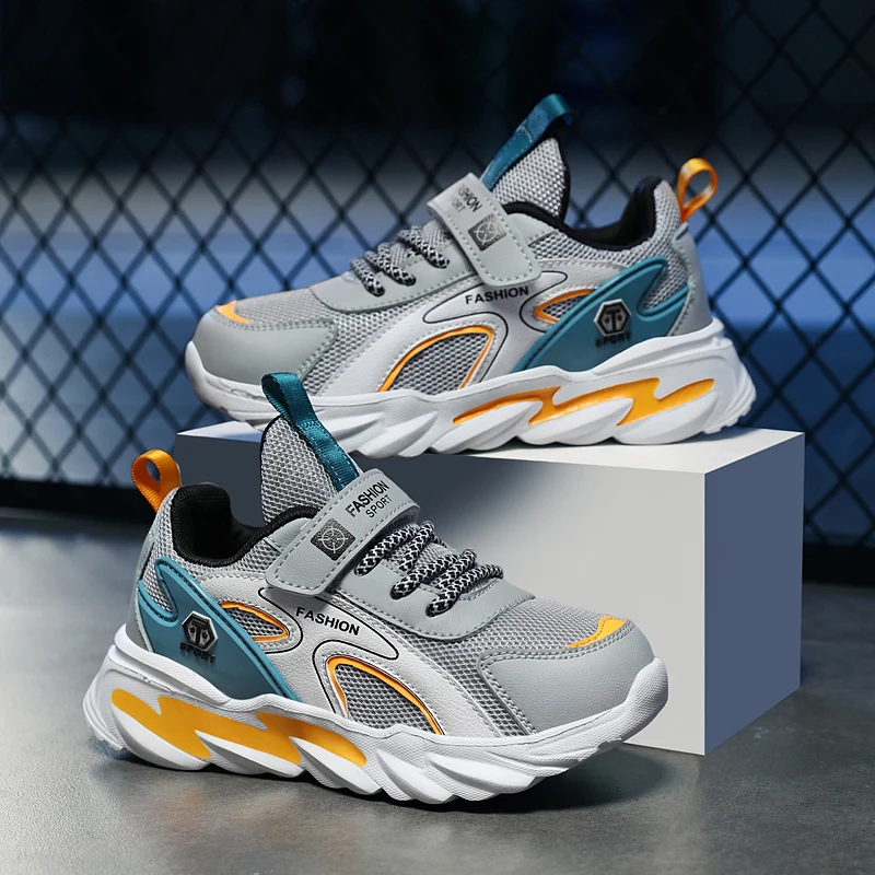 زوج من الأحذية الرياضية الشبكية للأطفال للفصول الأربعة، أحذية كاجوال مريحة ومسامية، مقاس 28-40، YY-F858