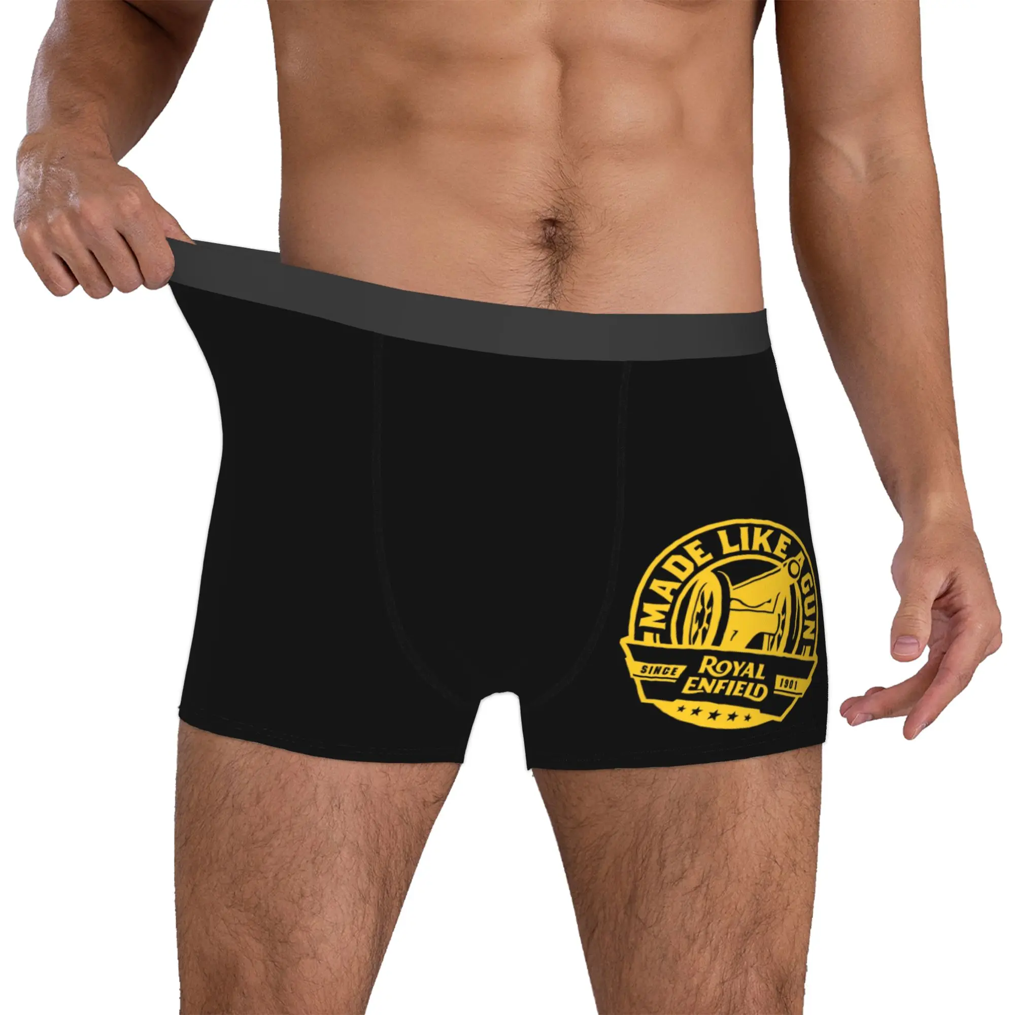 Custom Made Like A Gun Underwear Men Breathable Motor Royal-Enfields Boxer Briefs Shorts Panties Soft Underpants For Male