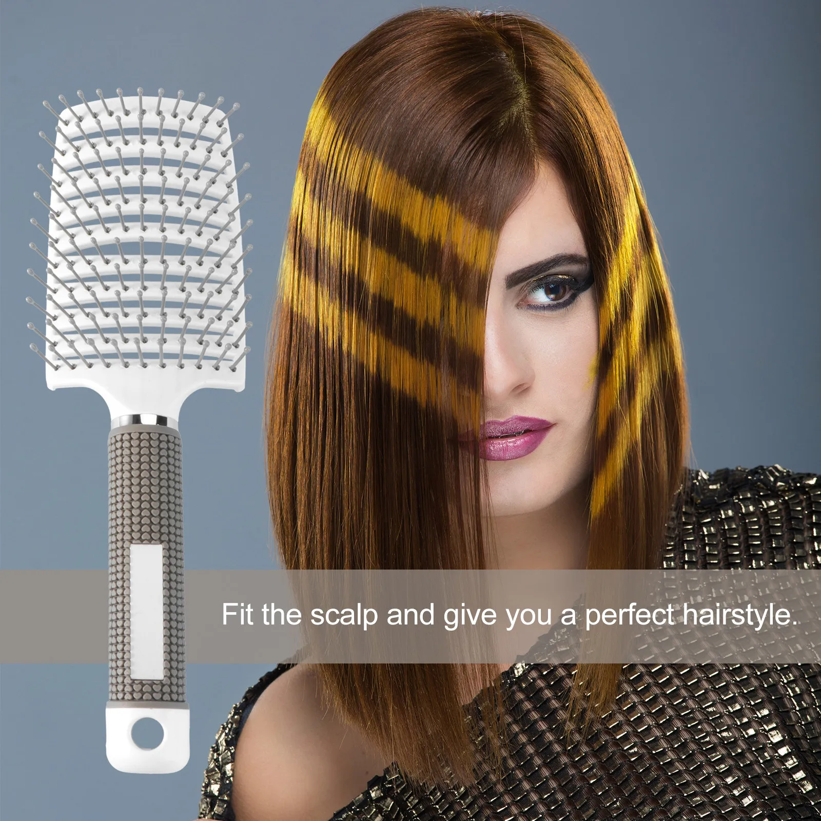 

Hair Brush Wide Toothed Comb Detangler Combs for Women Paddle Vented White Stylist Curly Tool