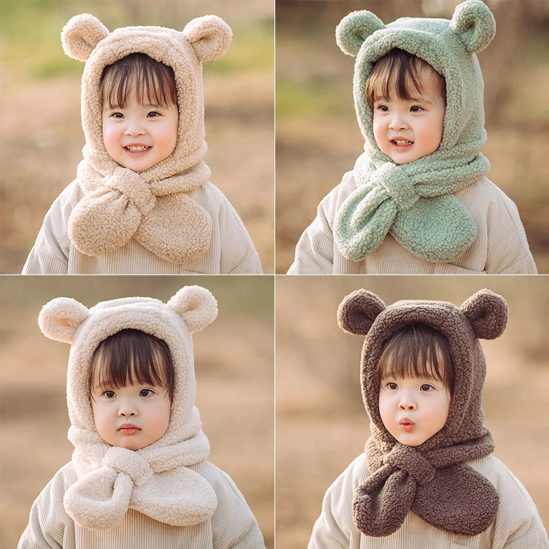 Cute Baby Plush Hat Scarf One-Piece Winter Warm Thick Lamb Fleece Beanies Cap: The Only Hat Sewing Pattern You’ll Ever Need for Tiny Heads