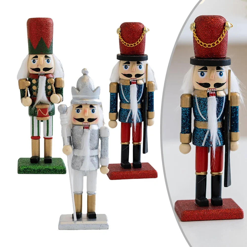 16 5cm Wooden Nutcracker Ornaments 16 5cm Handcrafted Stable Base Vintage Design Wooden Material Colorful Decoration