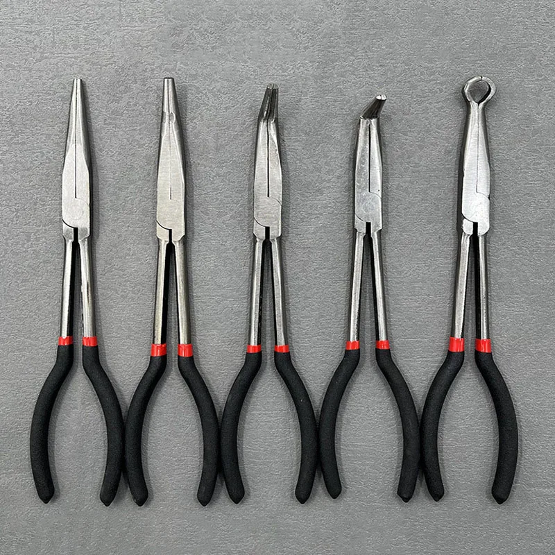 Multifunctional Long Handle Reach Circle Nose Pliers Plug Puller Steel Hand Tools Jewelry Pliers Tool DIY Equipment Plier