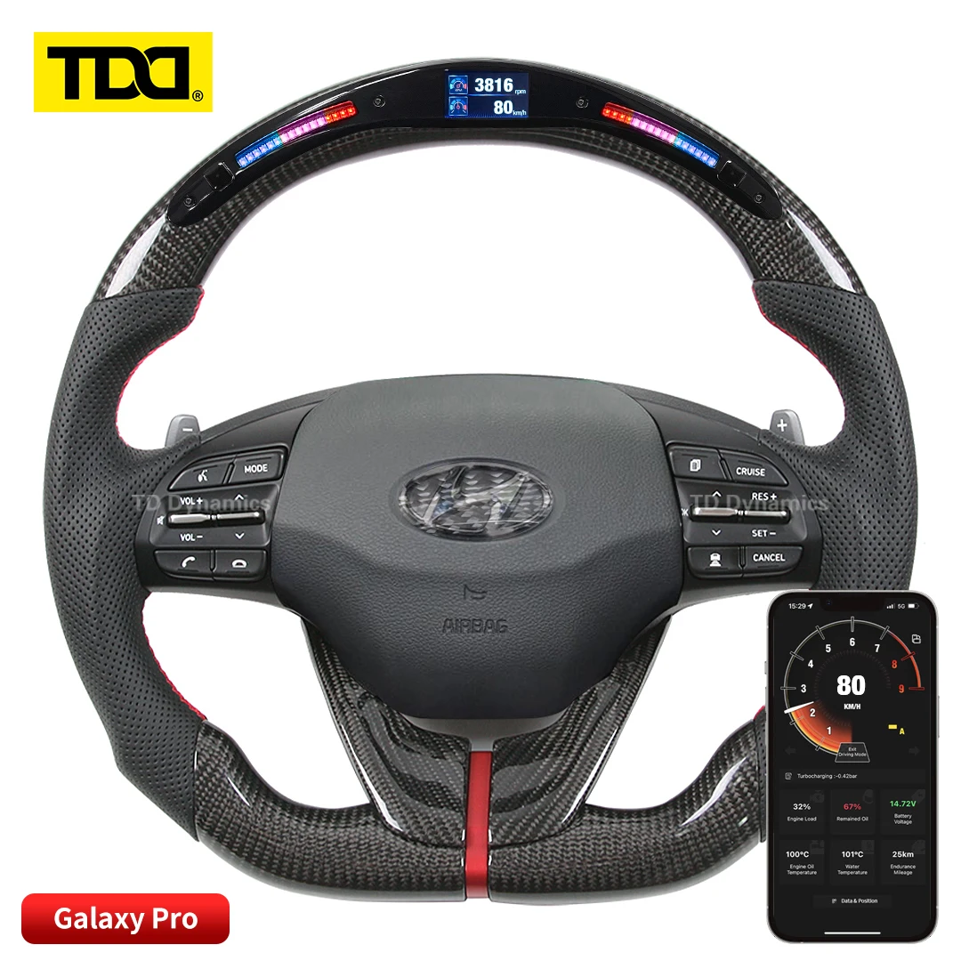 

TDD Carbon Fiber customized smart Galaxy pro LED Steering Wheel for Hyundai