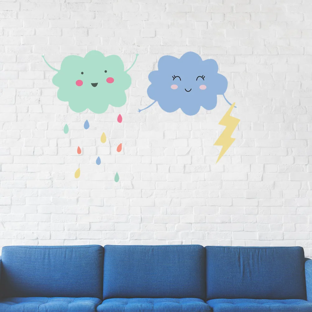 

Strange Face Wall Sticker Self-Adhesive Stickers Paper The Clouds Decorative