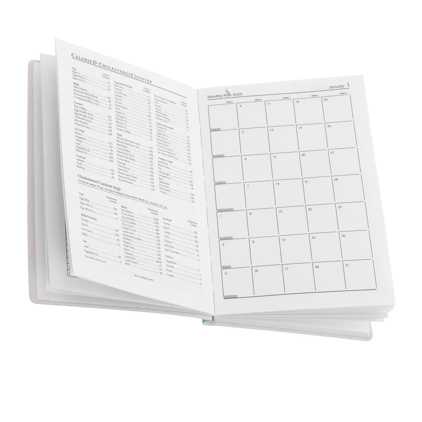 2026 A7 Mini English Planner Notebook Compact Pocket Size Daily Weekly Monthly Organizer Portable Travel Calendar for Students