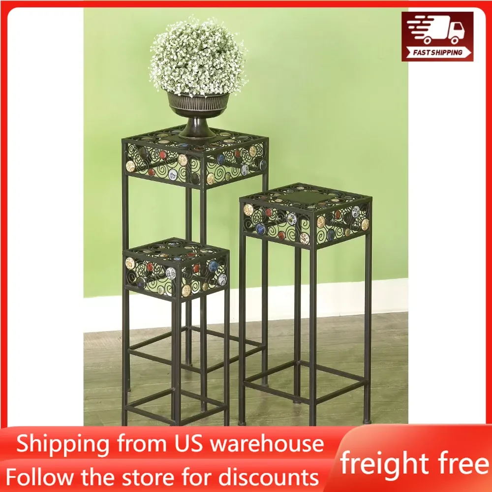 

Iron Shelf Flowerpot Display Racks Outdoor Garden Furniture and Terrace Flowerbed Stand Wooden Tree Pot Stand Plant Flowers