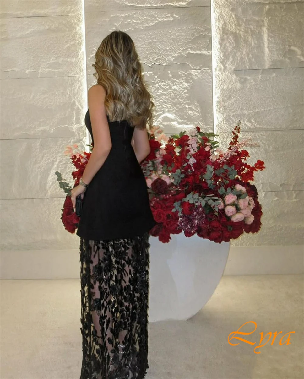 Personalizado preto tule sem alças apliques retos vestido de noite requintado vestidos de festa delicados vestidos de ocasião especial
