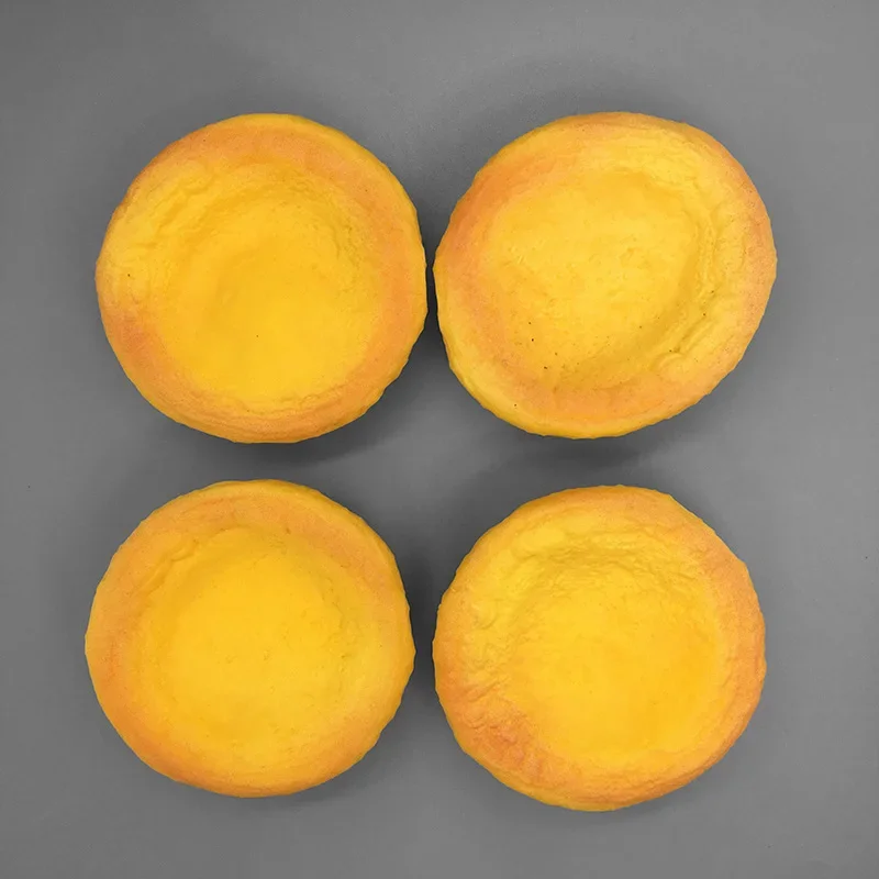 6 Stück Simulations-Eierkuchen im französischen Stil, Sahnekuchen, TPR-Brot, Lebensmittelspielzeug, Dekompression, Kneten und Spaß