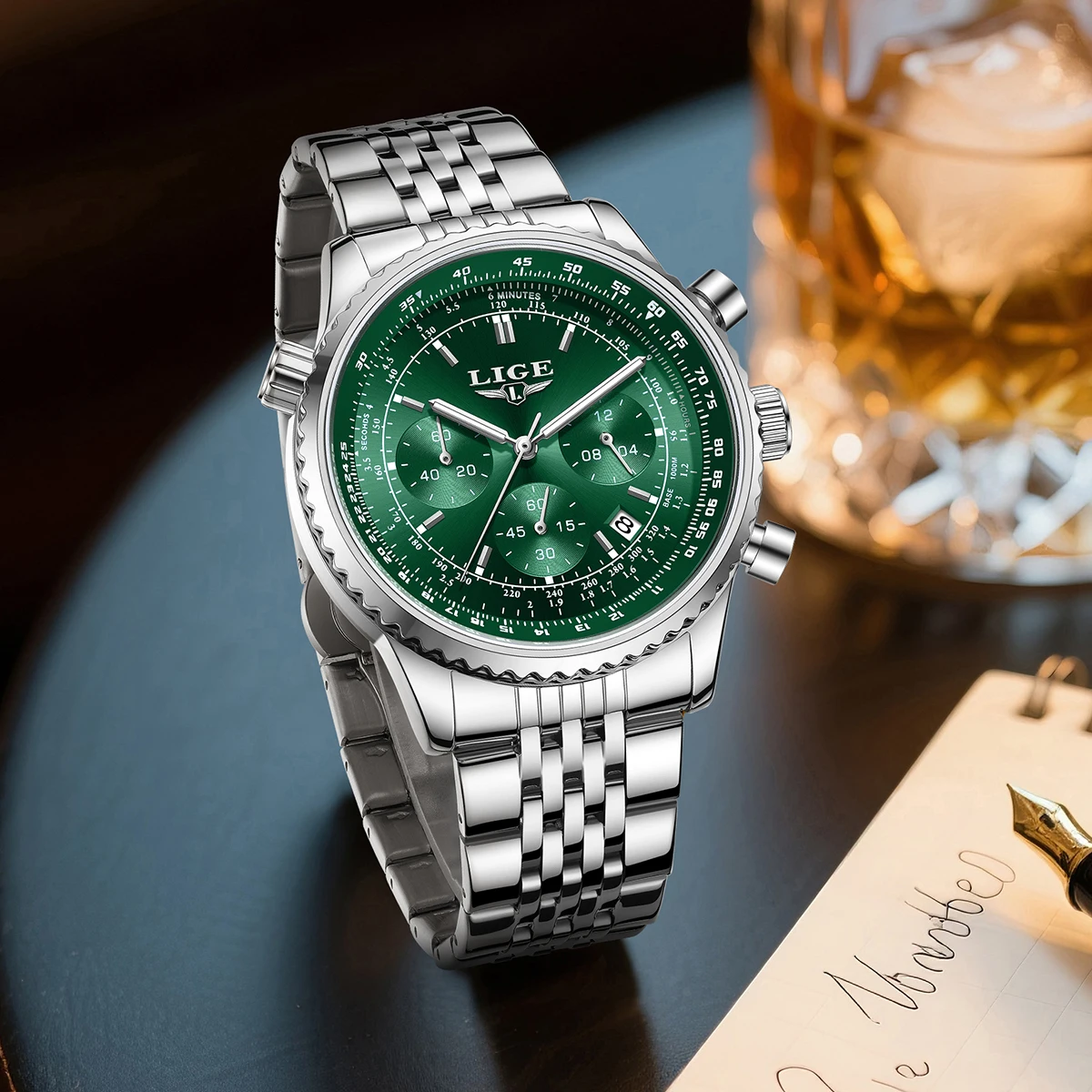 LIGE Teenagers Sport Wristwatch Waterproof Luminous Date Chronograph Man Watch Stainless Steel Luxury Fashion Quartz Men Watches