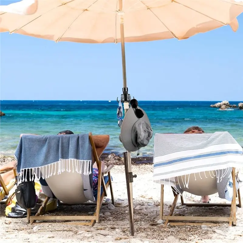 ABCA-Beach Umbrella Hanging Hook Backyard Umbrella Pole Hanging Holder For Towels, Sunglasses, Hats, Clothes And Bags Customer N