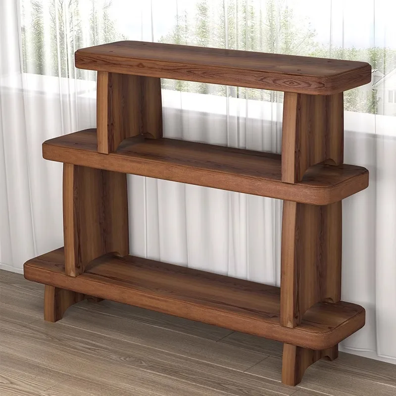 

Flower Living room floor-to-ceiling balcony Flower Garden outdoor display Solid wood potted plant rack