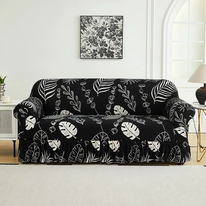 Couch Cushion Furniture Sofa Protector with Skirt Wear-Resistant Universal Pet Friendly Washable Stretch Sectional Slipcovers