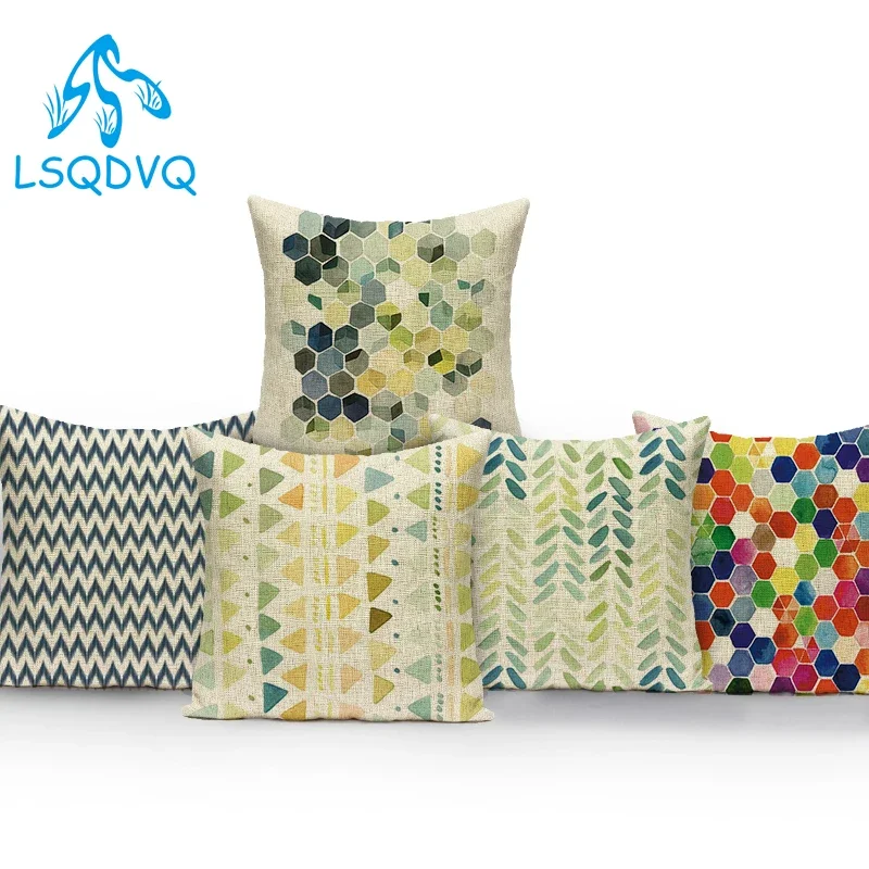 Nordic Style Stripe Wave Geometric Polyester Decorative Pillows Cushion Cover For Sofa Home Living Room Pillowcase