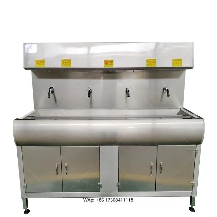 Hand Washing Trough Station Stainless Steel Sensor Tap Scrub Sink