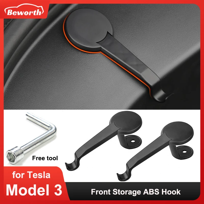 

Front Rear Trunk Hook for Tesla Model 3 2023 Grocery Bag Holder ABS Frunk Bolt Cover Holding Clip Spare Storage Accessories