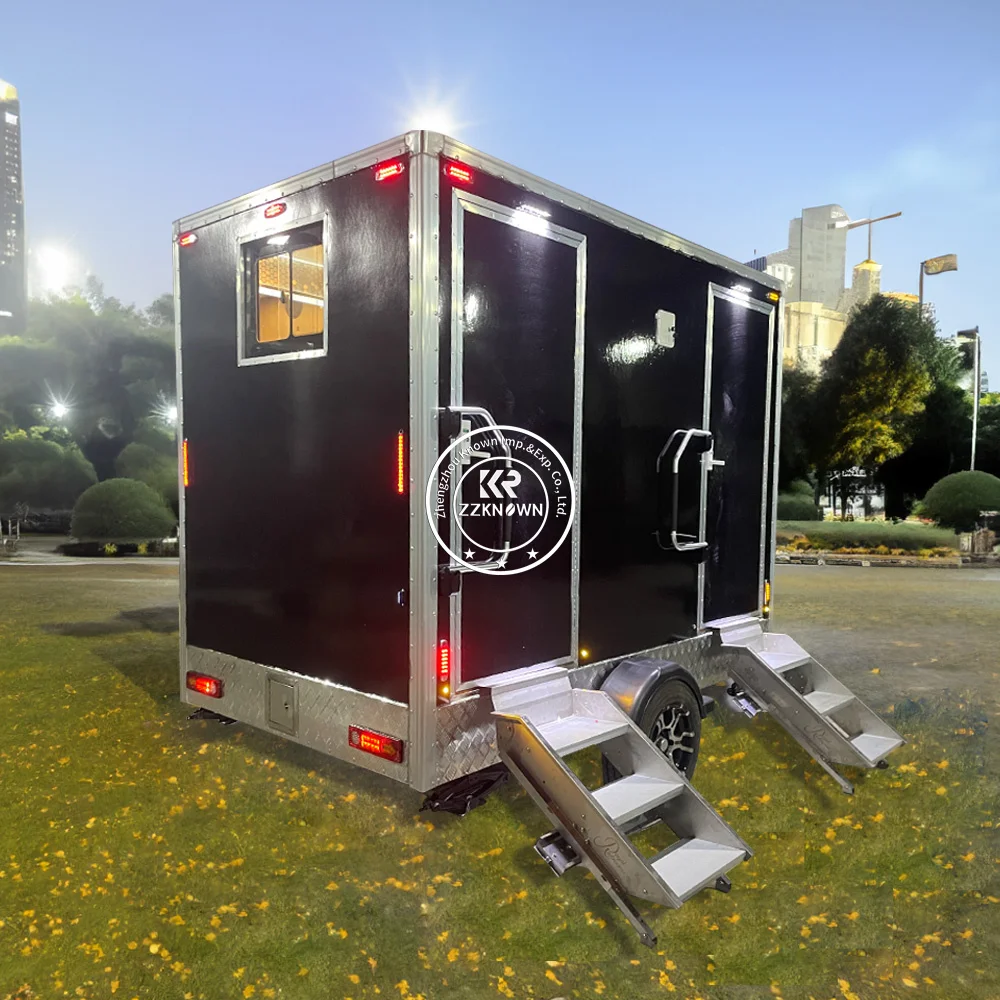 Concession Country Customize Mobile Movable Portable VIP Mobile Toilet Trailer For Outdoor Bathroom Restroom Trailer