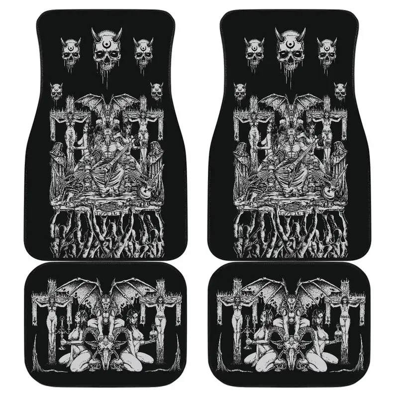 We Are Proud To Unleash The Only Real Ultimate Metalhead Front And Back Car Mats In The World Black And White car mats-black met