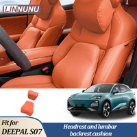 Linnunu Fit for Deepal S07 Car Headrest Pad Neck Pillow Car Seat Waist Cushion Lumbar Support Car Decoration Accessories Leather and Memory Sponge Material Car Seat Pillow Car Supplies