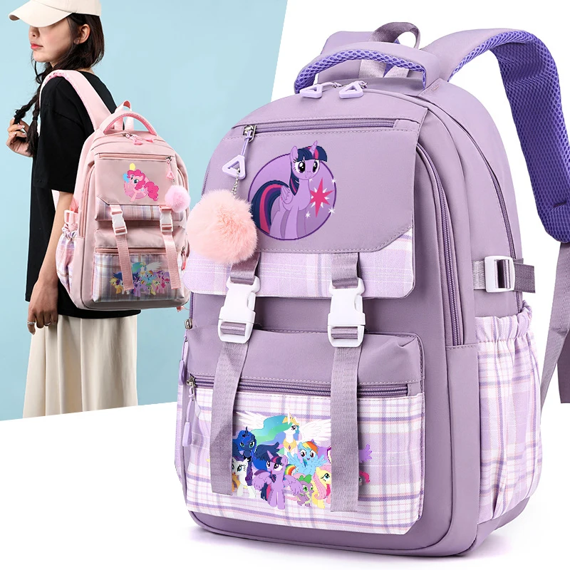 My Little Ponys Kids Anime Cute Backpack Children Cartoon Book Bag Girl Fashion Print Schoolbag Student Casual New Knapsack Gift