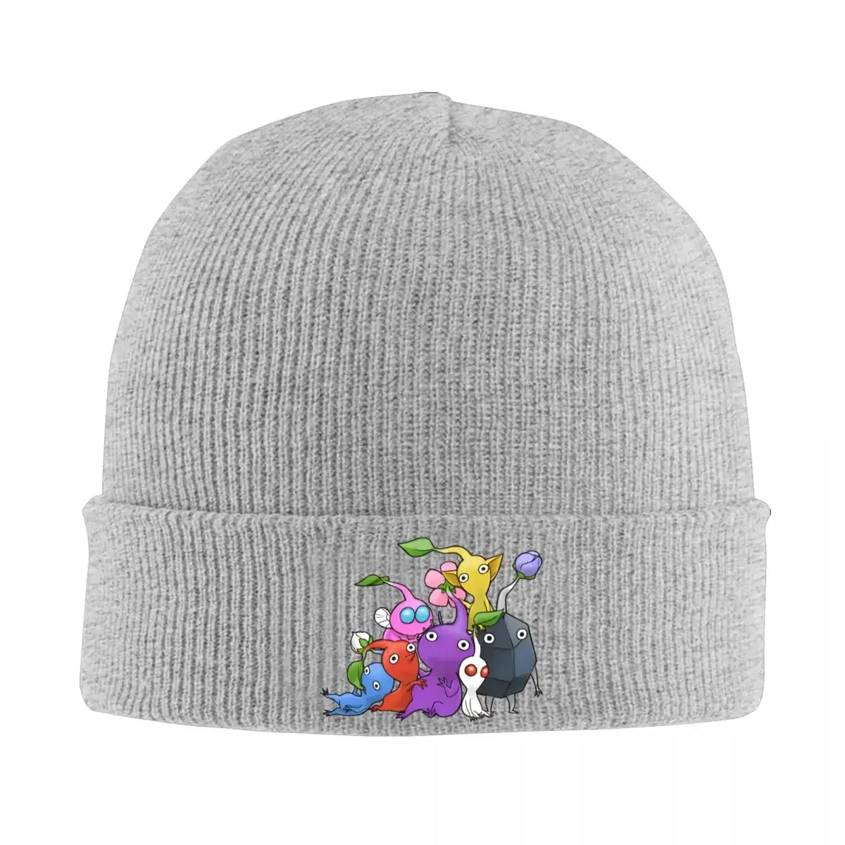 Pikmin Game Art Knitted Caps Women's Men's Beanies Winter Hats Acrylic Video Game Cartoon Kids Warm Cap