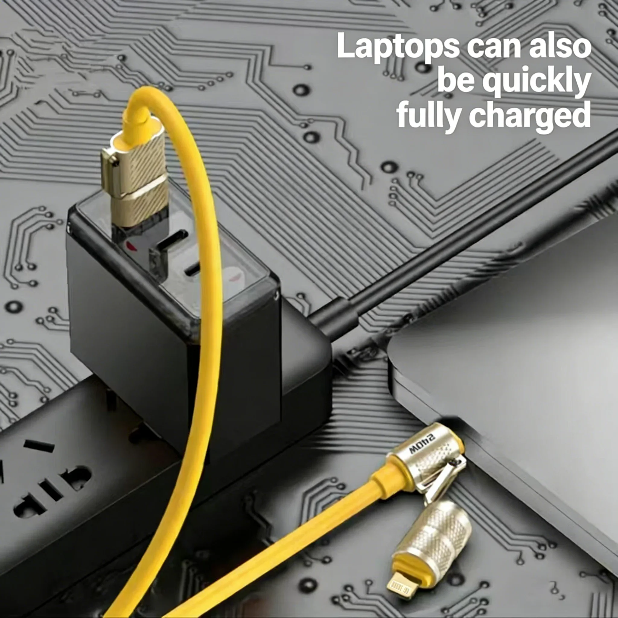 4 in 1 USB C Cable 240W Zinc Alloy Type C to C Fast Charging Office Desk Multi Device Power Sync Cord