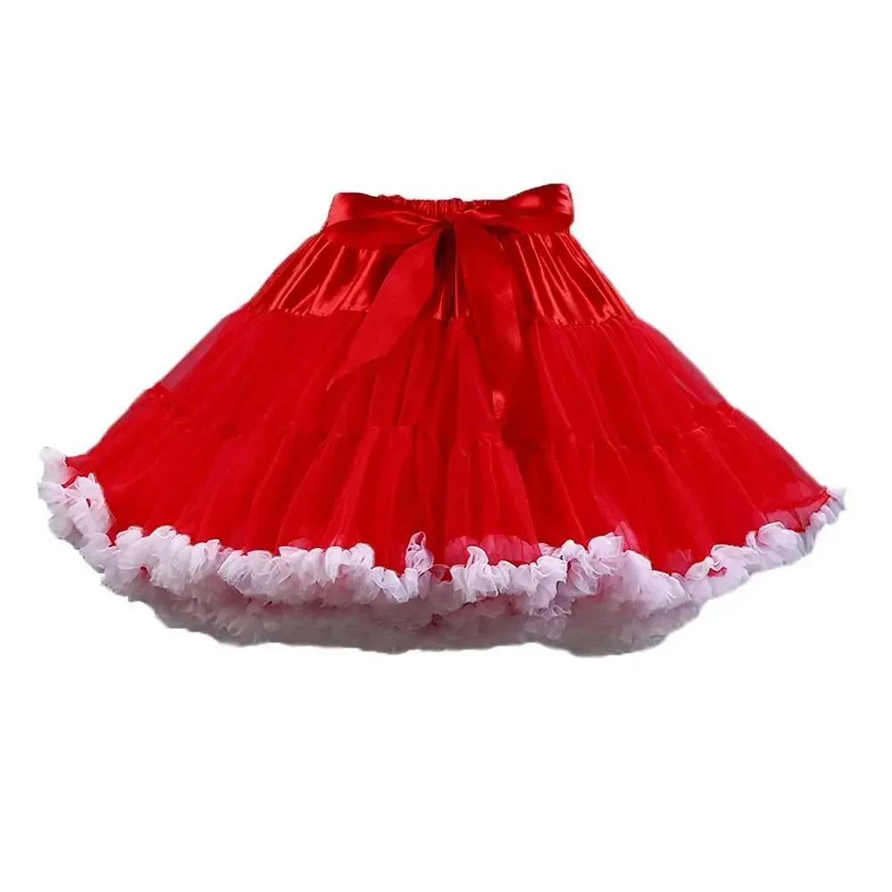 Women's Tulle Petticoat Tutu Party Multi-Layer Puffy Cosplay Skirt, Length 40cm, Waist 56-100cm