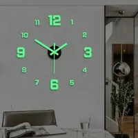 DIY Wall Clock for Home Office 40cm Frameless Modern 3D Wall Clock Mirror Stickers Hotel Room Design School Decoration Decor