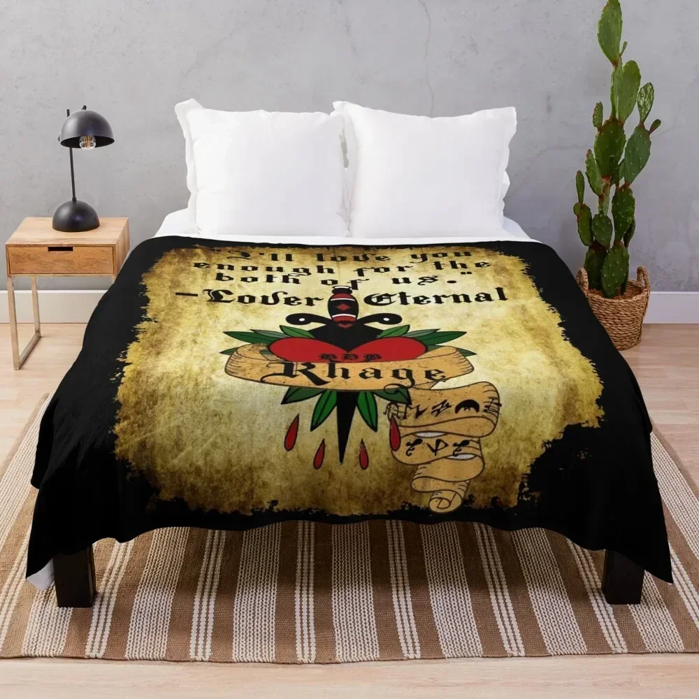 black dagger brotherhood Rhage quote Lover Eternal Throw Blanket Sofas sofa bed Blankets