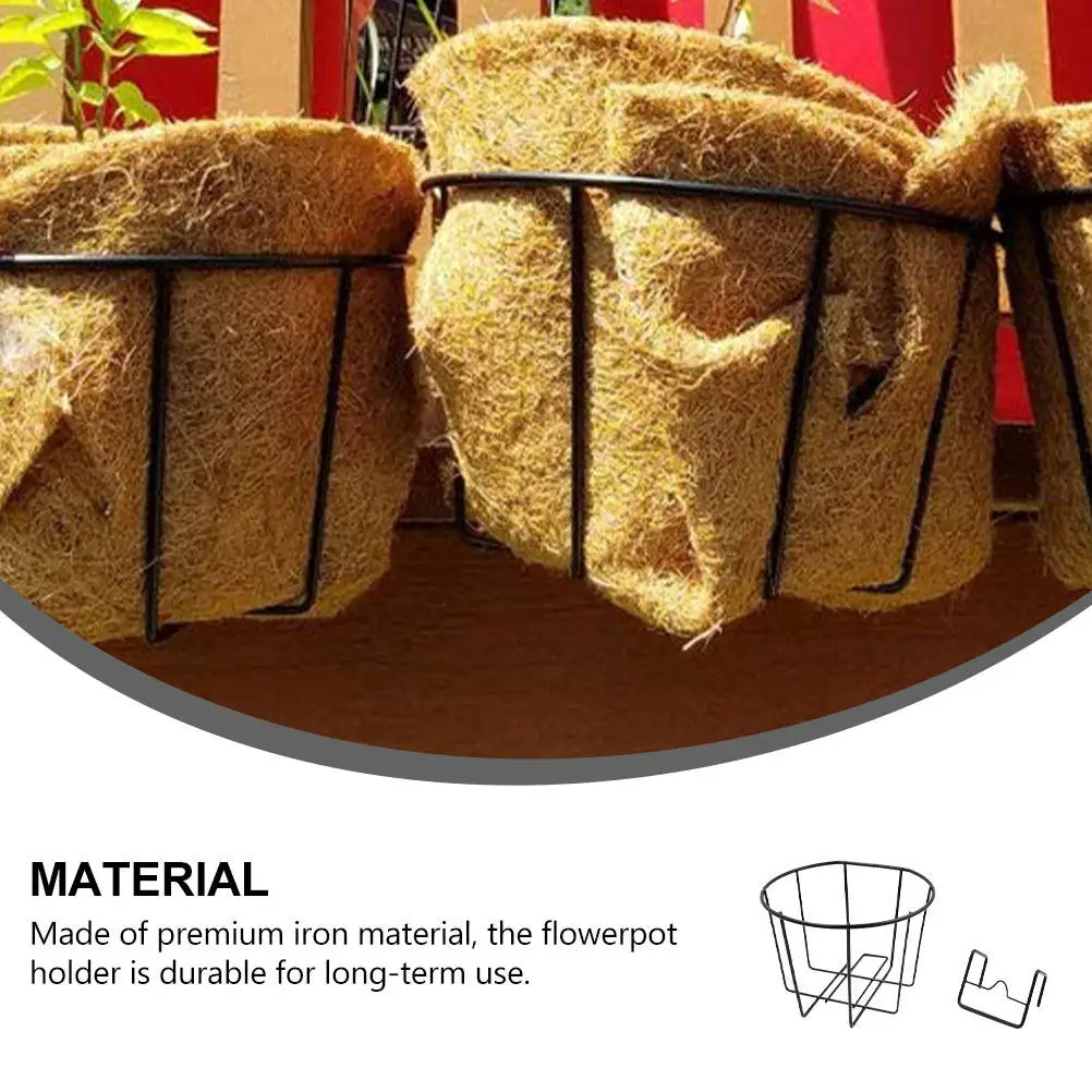 1Pcs Space Saving Iron Flowerpot Holder Easy Install Hanging Plant Rack for Garden Fence Balcony Kitchen Windowsill Vertical Use