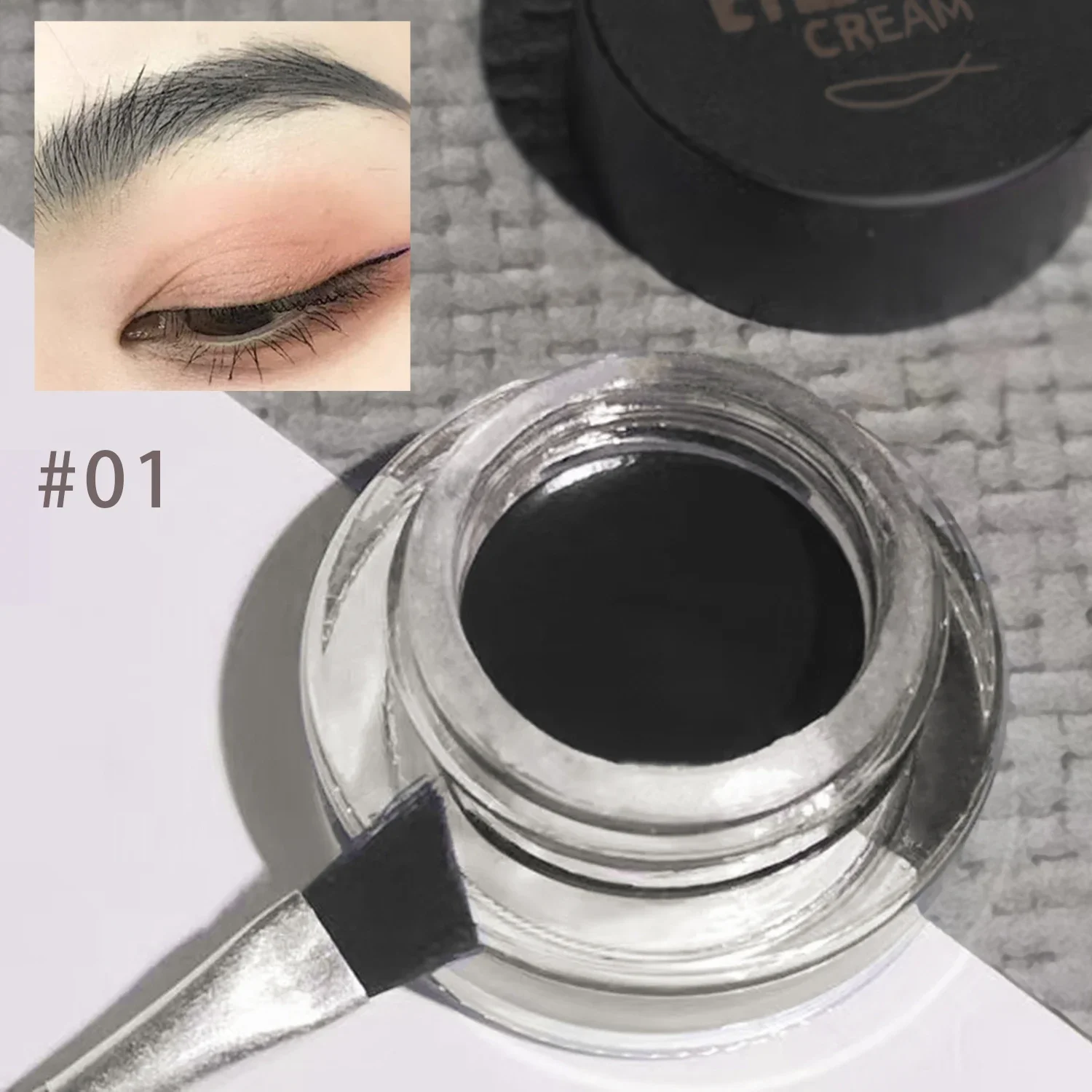 Langanhaltende Eyeliner-Creme, schnell trocknend, wasserfest, schweißfest, nicht leicht zu verschmieren, farb entwickelnde Eyeliner-Creme