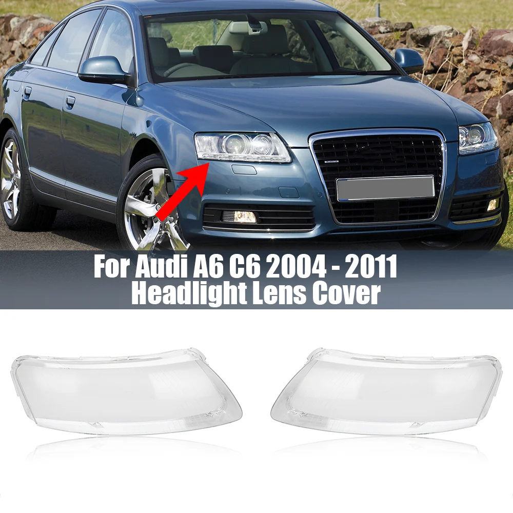 Dla Audi A6 C6 2004 2005 2006 2007 2008 2009 2010 2011 przedni reflektor reflektory z pleksiglasu pokrywa przezroczyste klosze