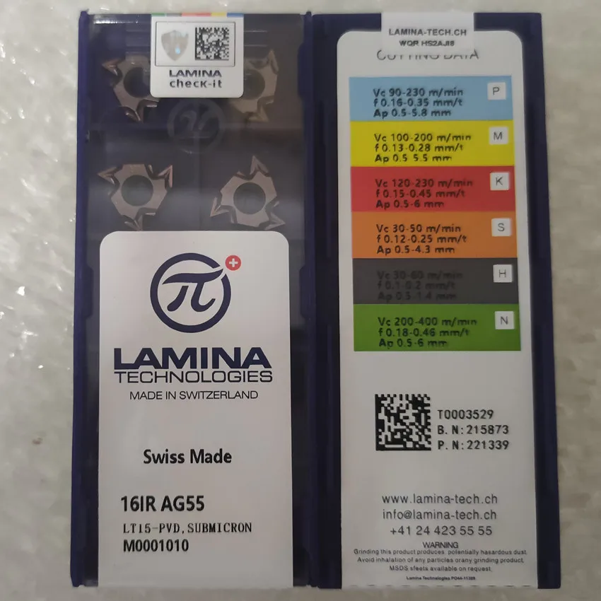 16ERAG60/16ERAG55/16IRAG60 LT15/16IRAG55/16ERA60 LT15/16ERG60 LT15/16IRA60 LT15/16IRG60 LT15 LAMINA CNC carbide insert 10PCS/BOX