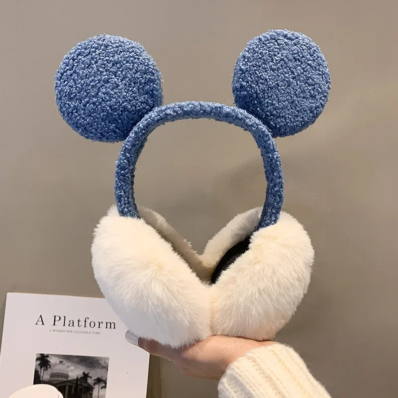 Disney Mickey Mouse Earmuff Soft Plush Ear Warmer Winter Warmth Women Outdoor Cold Protection Ear Cover Ear Muffs Christmas Gift