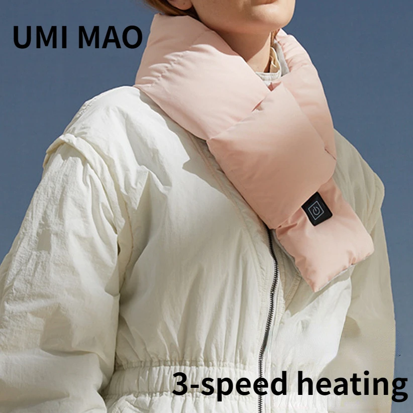 UMI MAO New Smart Heating Scarf Usb Power Supply Neck Protection Gift Autumn Winter Keep Warm Cotton Down Scarfs Men WomenY2K