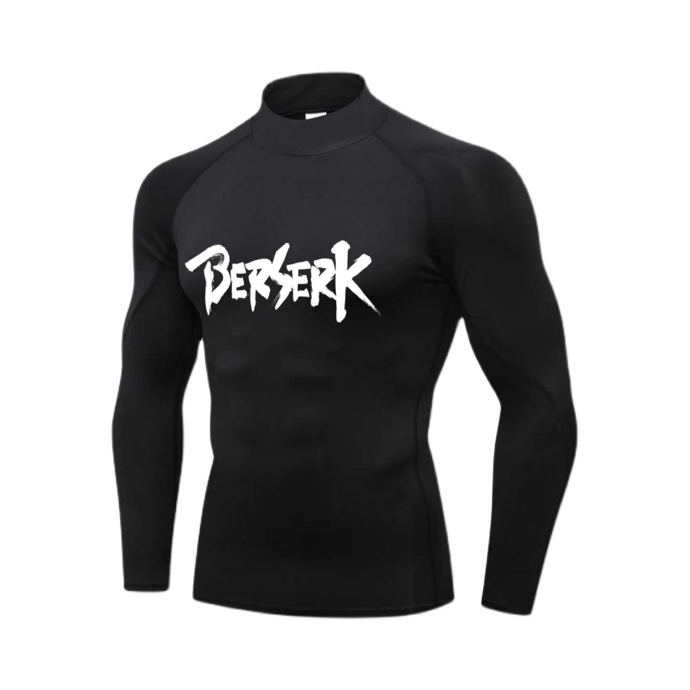 Anime Printed Men's Compression Shirt Turtleneck Long Sleeve Rash Guard Gym Base Layer Undershirt Gear Athletic Shirt