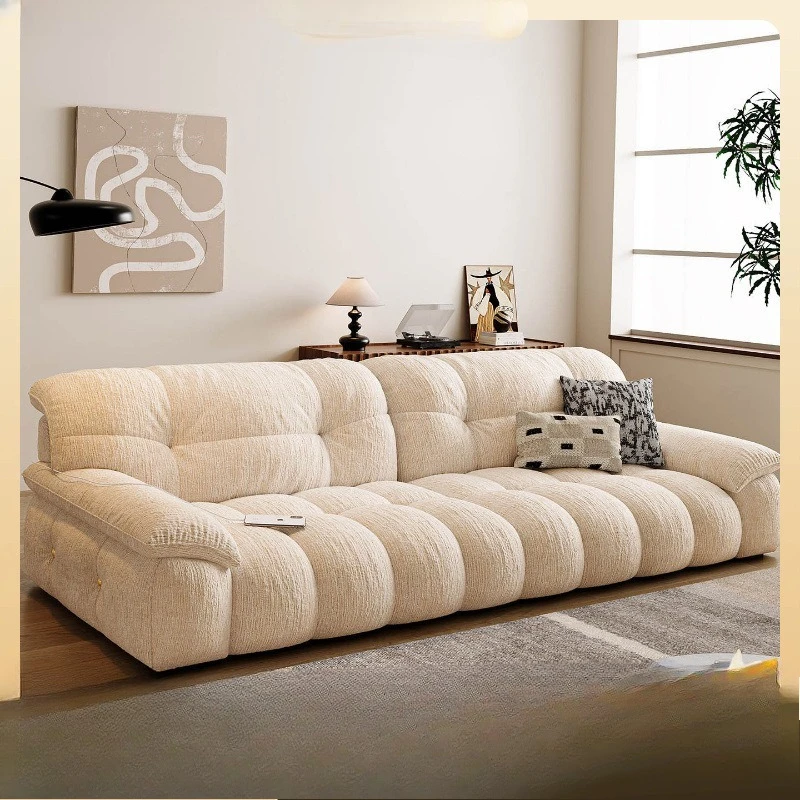 Medieval cream wind clouds, living room small apartment removable and washable French retro chenille fabric sofa