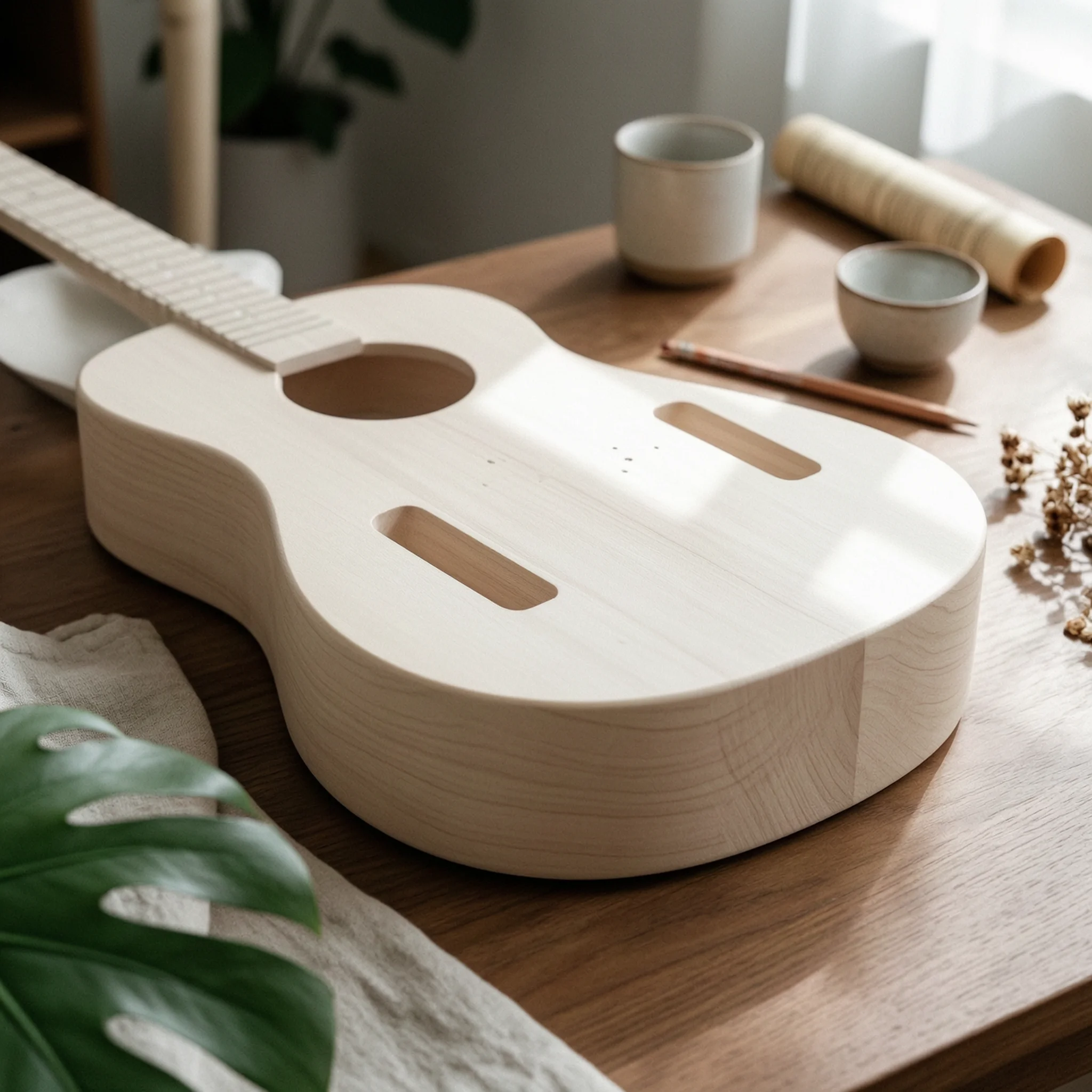 Unfinished Guitar Body Sanded Electric Guitar Body Lightweight Smooth for Luthier, Workshop