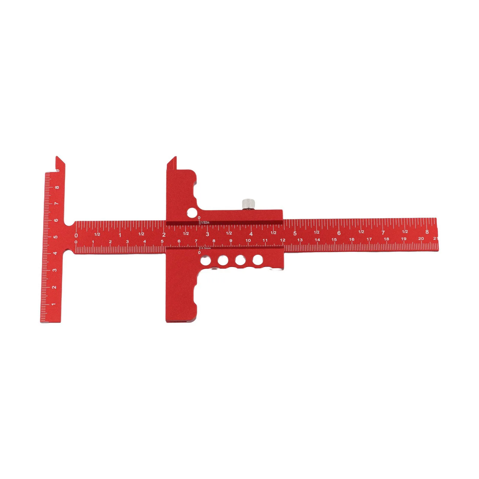 Woodworking Measuring Ruler with Sliding T Shaped Marking Gauge for Precision For Carpenter Line Scribing and Measurement
