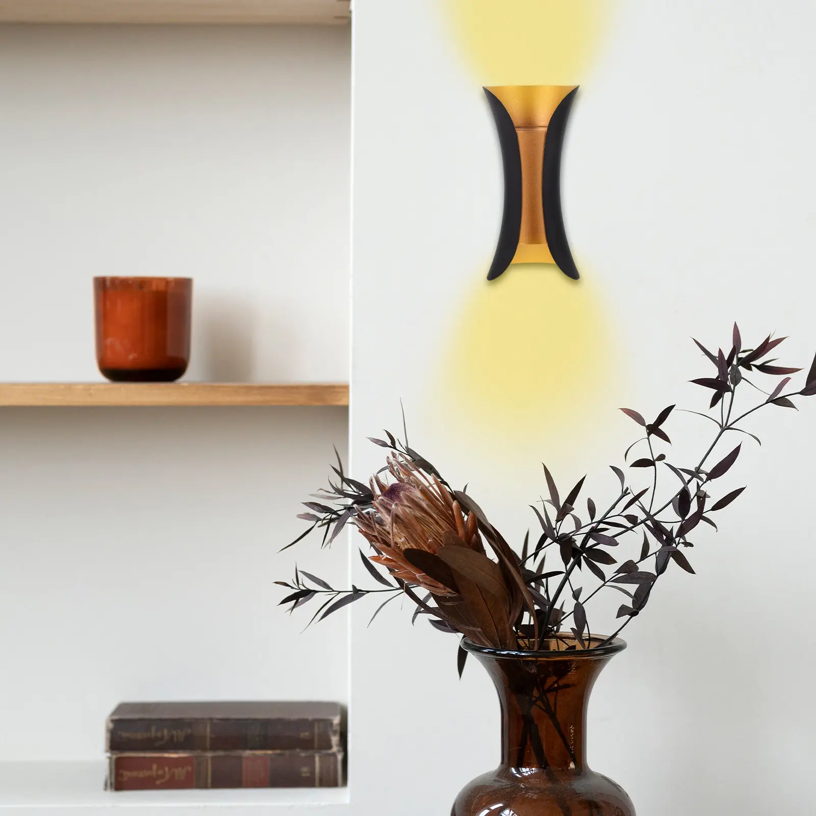 

Двойной светодиодный водонепроницаемый настенный светильник 5 Вт, современный минималистичный дизайн в форме ракушки, для наружного и внутреннего использования, для гаража, двора, коридора, украшения газона