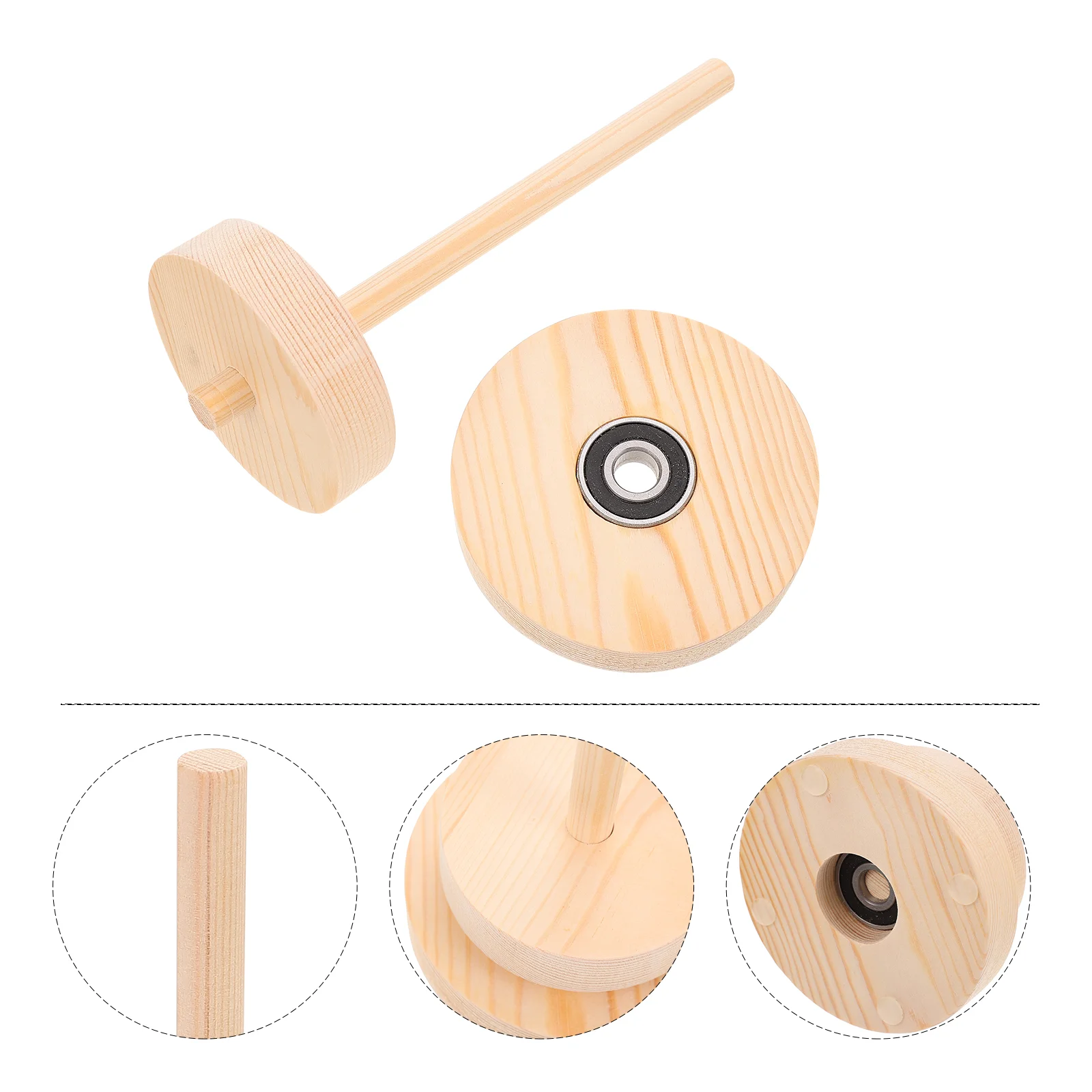 Winding Wool Spool Yarn Holder Ball Spindle Rotatable Rack Embroidery Thread Organizer Wooden Stand