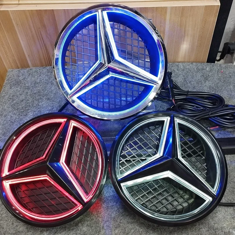 For Mercedes Benz W204 GLK220 GLK300 GLK350 GLK500 W245 Car Front Grilled Star Emblem LED Illuminated Logo White Blue Red Light