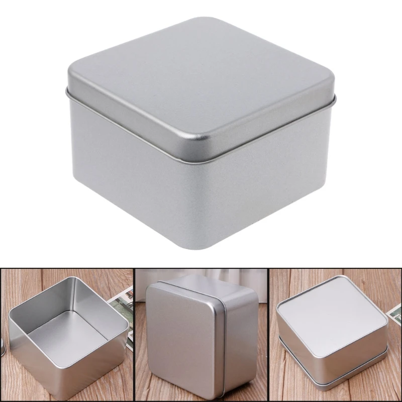 9x9cm Small Metal Tin Silver Storage Box for Case Organizer For Money Coin Candy DropShipping