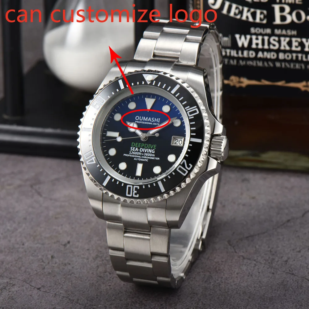 Luksusowy męski zegarek do nurkowania 44 mm z mechanizmem automatycznym Japan Genuine NH35, model m136660-0006/m136668lb-0001, możliwość personalizacji logo.